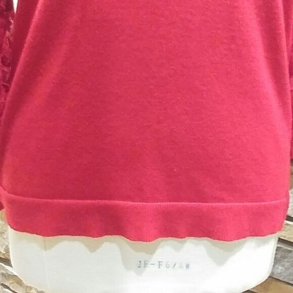 Boho Bell Sleeve Red Tunic Sweater - Picture 4 of 11